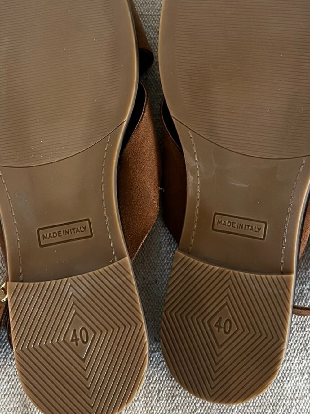 Lottini Woman's Brown Suede Sling Back Crisscross Buckle Flat Sandals Sz 40 - Picture 3 of 10